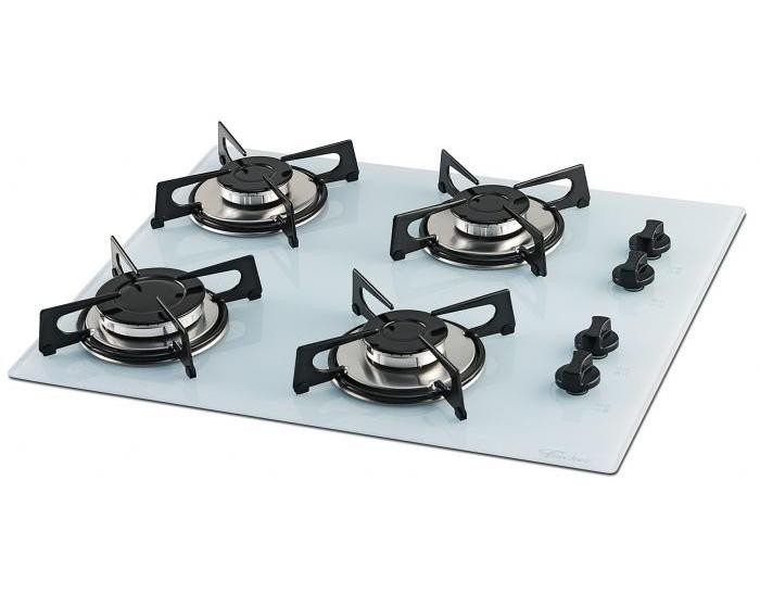 Cooktop 4 Bocas Fischer Vidro Temperado 1519 Branco